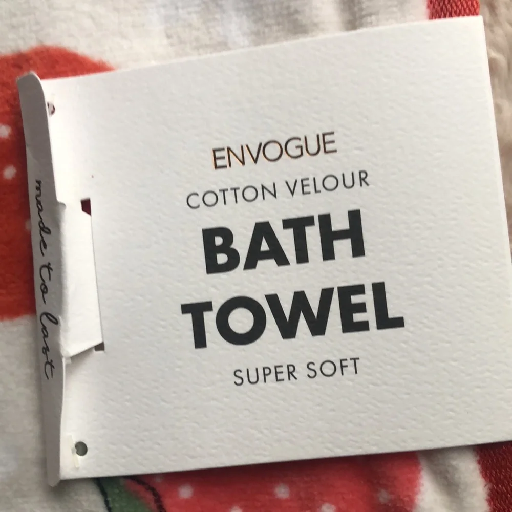 Envogue STRAWBERRY Cotton Bath Towels s/2